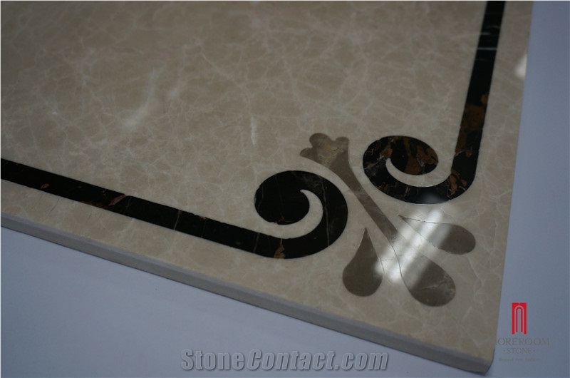 Marble Floor Medallions Tiles, Laminated Panel Composite Marble Ceramic Backed Medallion, Laminated Stone Composite Slab Marble Tile