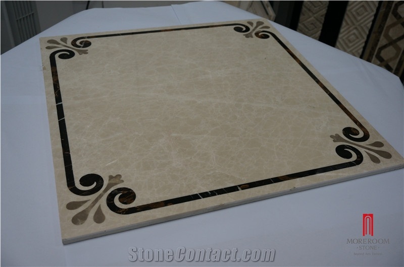 Marble Floor Medallions Tiles, Laminated Panel Composite Marble Ceramic Backed Medallion, Laminated Stone Composite Slab Marble Tile