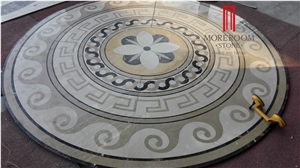 Marble Round Waterjet Medallion Tile