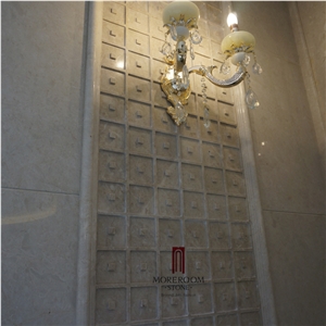 Moreroom Stone Design Turkish Cappucino Beige Marble Wall Tiles, Carving Marble Stone Wall Art Panels Faux Marble Wall Panels