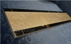 Polished Oman Beige Marble Tiles Marble Skirting Marble Border Decos Faux Stone Marble Flooring Decoration Design