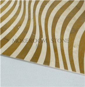 Spain Amarillo Oro Marble & Crema Marfile Marble Pattern Medallion Tiles