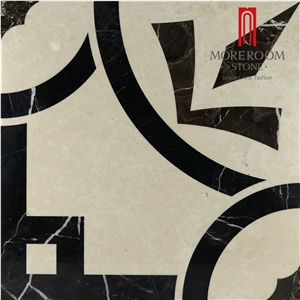 Spain Nero Marquina Marble Water-Jet Laminated Medallion