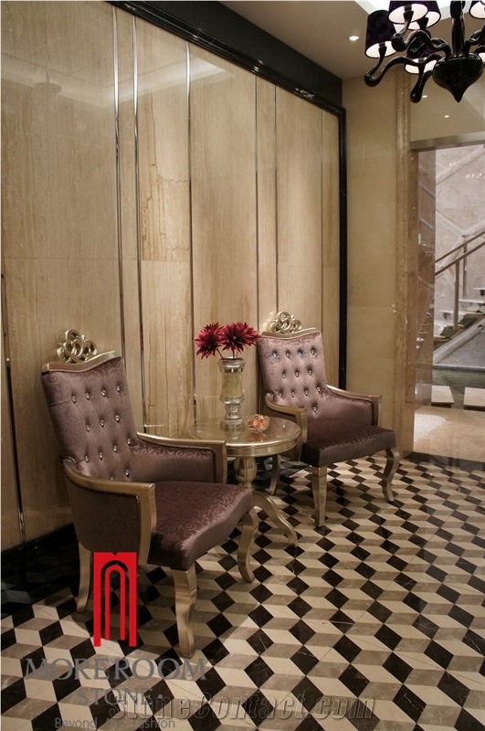 Turkey Akcakisrak Koyu Bosy Grey Magic Cube Marble Medallion Tile for Villa Design