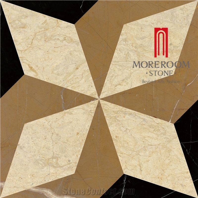 Turkey Beige Marble Waterjet Tiles Wall and Floor Applications Design Pattern
