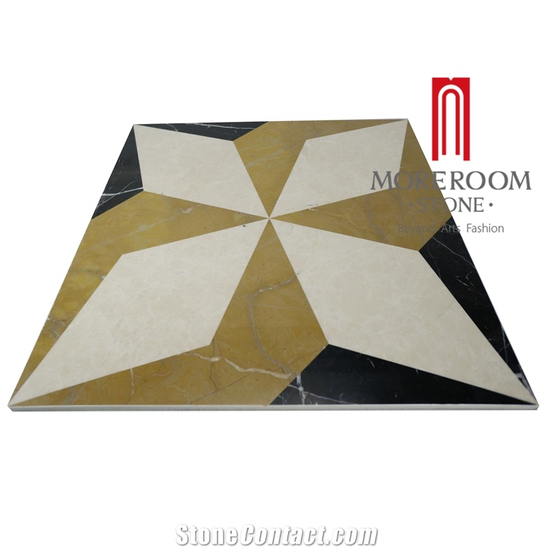 Turkey Beige Marble Waterjet Tiles Wall and Floor Applications Design Pattern