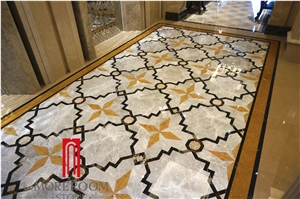 Turkey Gray Emperedor Marble Watejet Medallion Floor Tile for Elevator Lobby