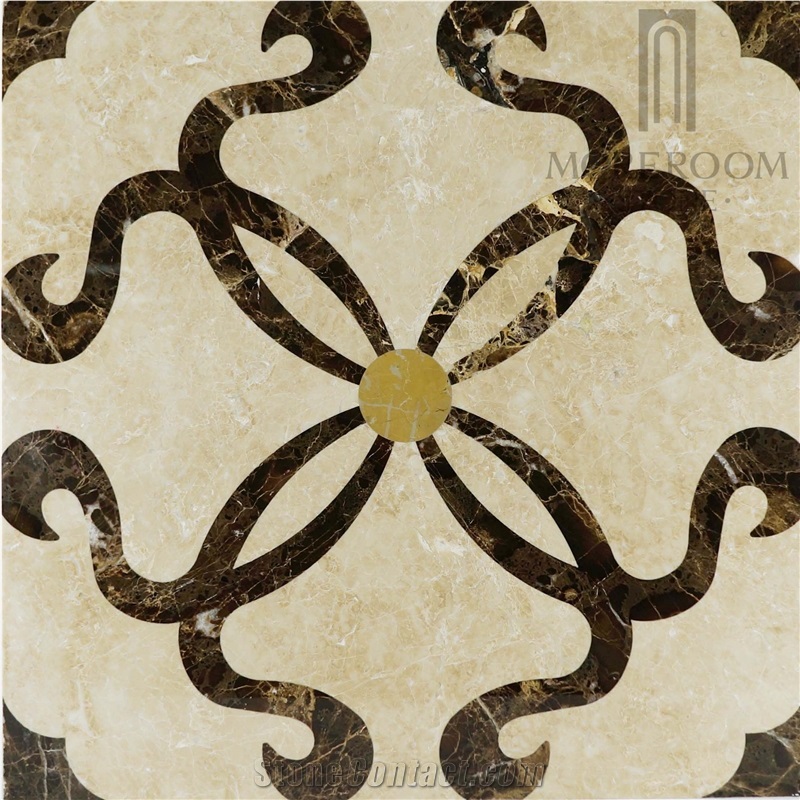 Turkey Hacilar Cappucino Beige Marble Waterjet Medallions Floor Tiles, Water Jet Marble Designs, Marble Floor Design Pictures, Natural Marble Price