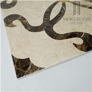 Turkey Hacilar Cappucino Beige Marble Waterjet Medallions Floor Tiles, Water Jet Marble Designs, Marble Floor Design Pictures, Natural Marble Price