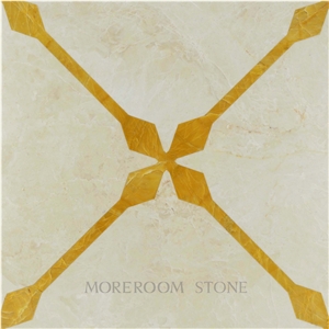 Turkey Latte Beige Marble & Chile Golden Onyx Water-Jet Marble Pattern Turkey Latte Beige Marble & Chile Golden Onyx Water-Jet Marble Pattern
