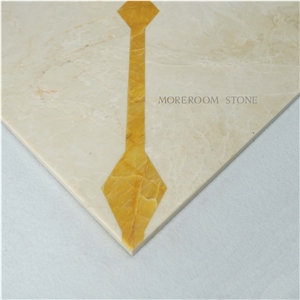 Turkey Latte Beige Marble & Chile Golden Onyx Water-Jet Marble Pattern