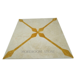 Turkey Latte Beige Marble & Chile Golden Onyx Water-Jet Marble Pattern