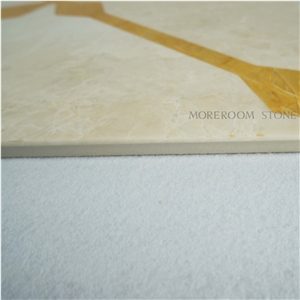 Turkey Latte Beige Marble & Chile Golden Onyx Water-Jet Marble Pattern