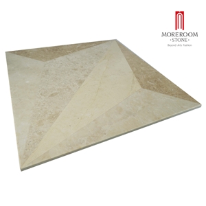 Turkey Ultraman Beige Marble Thin Laminated Water-Jet Flooring Medallion