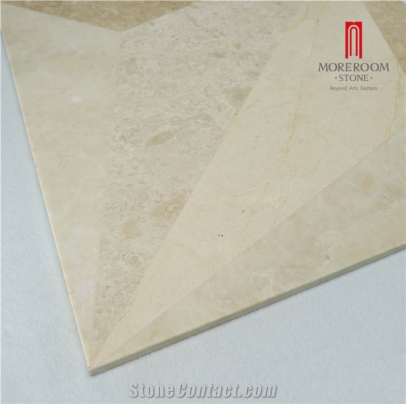 Turkey Ultraman Beige Marble Thin Laminated Water-Jet Flooring Medallion