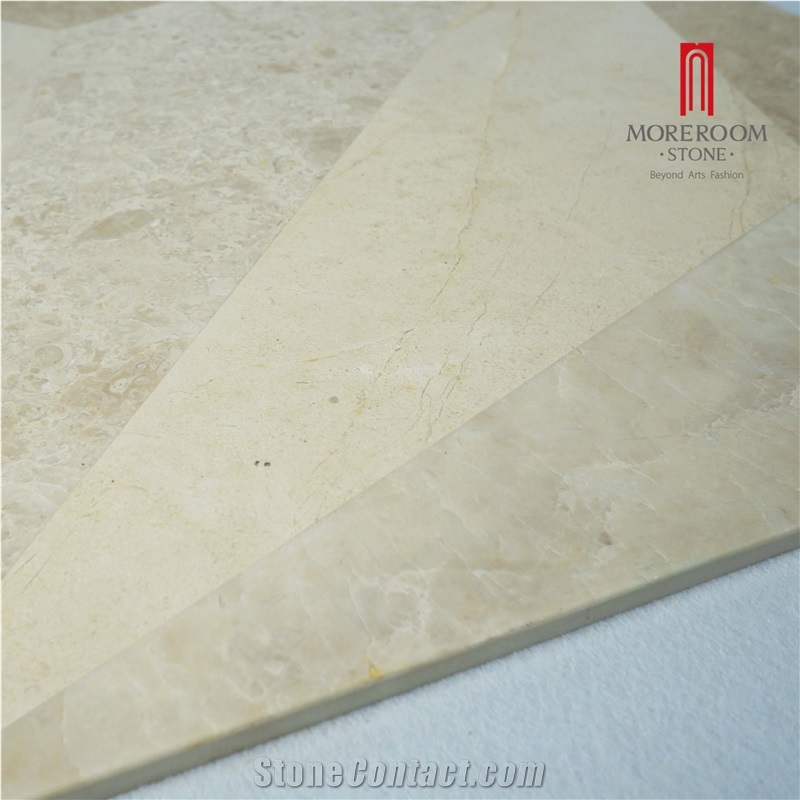 Turkey Ultraman Beige Marble Thin Laminated Water-Jet Flooring Medallion