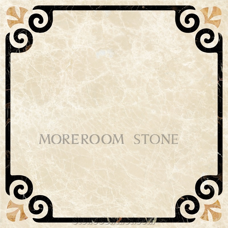 Turkish Marble Price Polished Magnolia Beige Marble Tiles Waterjet Medallion Composite Marble Tiles Floor Medallion Square Medallion Carpet Tiles Home Marble Floor Design Ceramic Backed Medallion