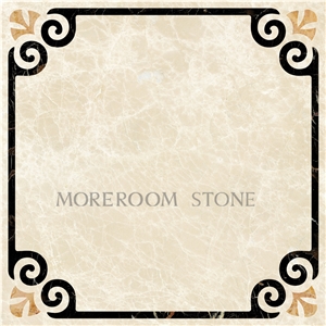 Turkish Marble Price Polished Magnolia Beige Marble Tiles Waterjet Medallion Composite Marble Tiles Floor Medallion Square Medallion Carpet Tiles Home Marble Floor Design Ceramic Backed Medallion