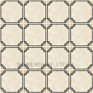 Turkish Marble Price Polished Magnolia Beige Marble Tiles Waterjet Medallion Composite Marble Tiles Floor Medallion Square Medallion Carpet Tiles Home Marble Floor Design Ceramic Backed Medallion