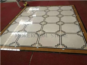 Turkish Marble Price Polished Magnolia Beige Marble Tiles Waterjet Medallion Composite Marble Tiles Floor Medallion Square Medallion Carpet Tiles Home Marble Floor Design Ceramic Backed Medallion
