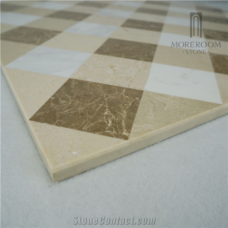Volakas Marble Composite Flooring-Ceramic Base Marble Laminated Marble Medallion