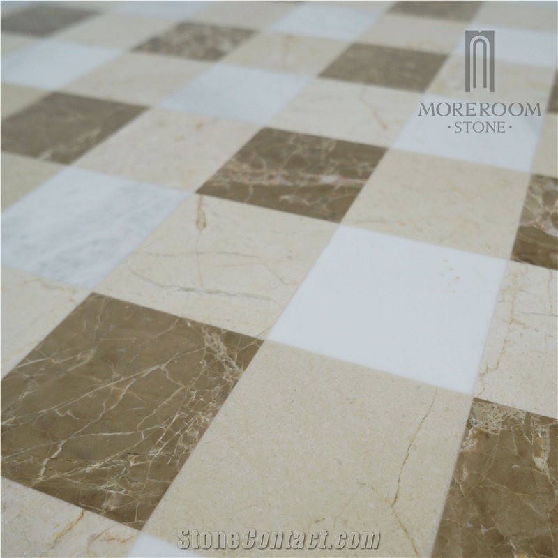 Volakas Marble Composite Flooring-Ceramic Base Marble Laminated Marble Medallion