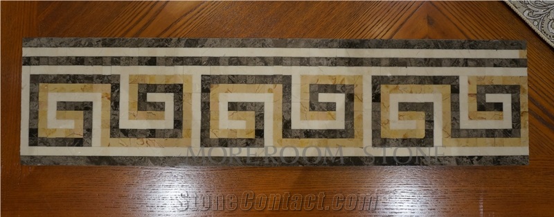 Yunfu Factory Dark Emperador Marble Border Turkish Marble Stone Marble Mosaic Border Border Decos Skirtings Faux Stone Marble Border Design