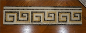Yunfu Factory Dark Emperador Marble Border Turkish Marble Stone Marble Mosaic Border Border Decos Skirtings Faux Stone Marble Border Design