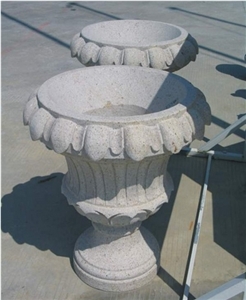 Natural Granite Stone Flower Pot, Granite Flower Planter, Stone Flower Planter Pots, Outdoor Planters