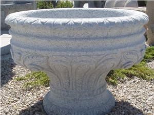 Natural Granite Stone Flower Pot, Granite Flower Planter, Stone Flower Planter Pots, Outdoor Planters