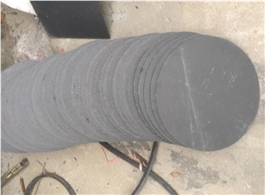 Round Shape Slate Plate, Thin Slate Plate, Black / Gray Color Honed Surface Slate Plate