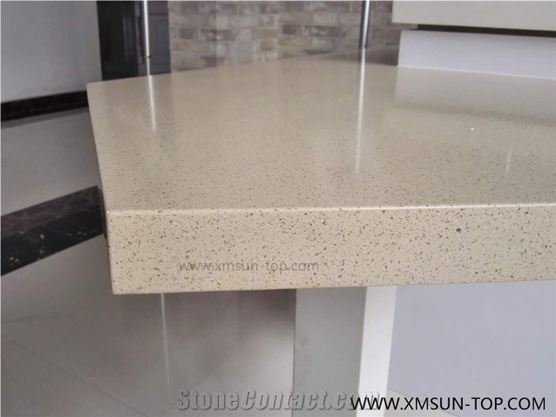 Beige Quartz Stone Kitchen Countertop/Engineered Stone Countertop/Artificial Stone Countertop /Solid Surface Top/Quartz Countertop/Silestone