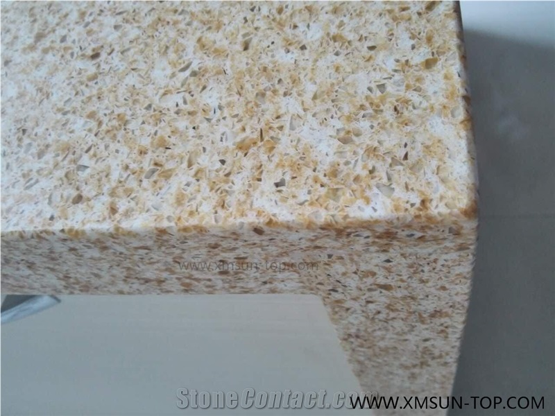 Beige Quartz Stone Kitchen Countertop/Engineered Stone Countertop/Artificial Stone Countertop /Solid Surface Top/Quartz Countertop/Silestone
