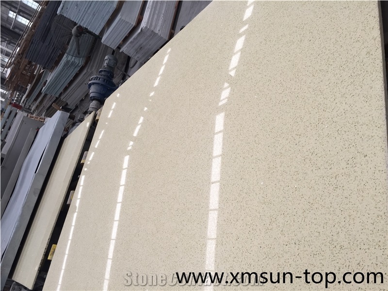 Beige Quartz Stone Kitchen Countertop/Engineered Stone Countertop/Artificial Stone Countertop /Solid Surface Top/Quartz Countertop/Silestone