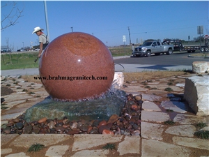 Water Feature, Red Granite Water Feature, Stone Water Feature, Rock Water Feature