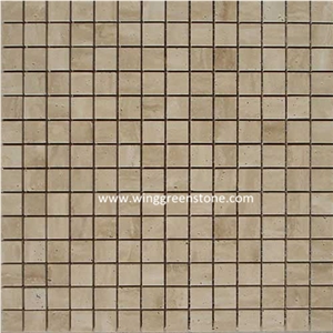 Beige Travertine Mosaic Tile, Honed or Polished Mosaic Beige Travertine Mosaic Tile, Honed or Polished Mosaic