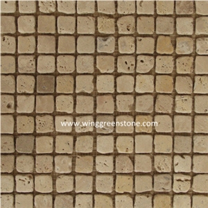 Beige Travertine Mosaic Tile, Honed or Polished Mosaic