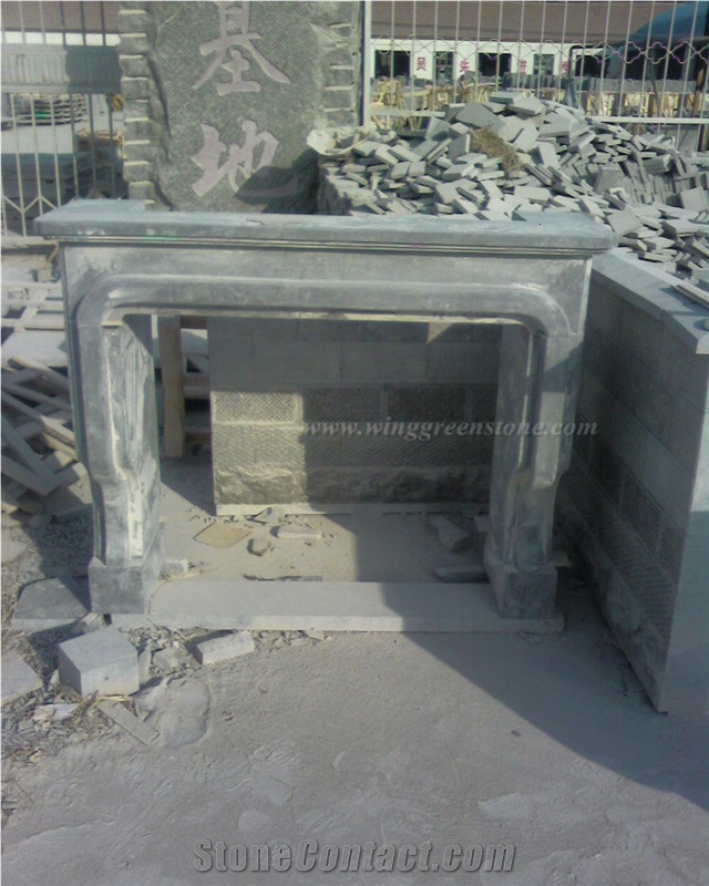 Blue Limestone Fireplace, Contracted Design Fire Place, China Blue Stone Fireplace Cover & Fireplace Decorating, Popular Fireplace