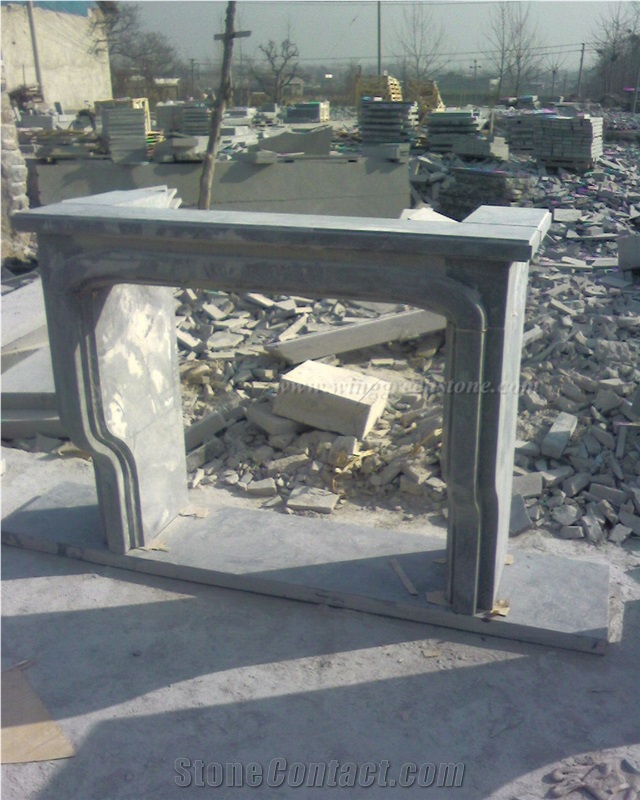 Blue Limestone Fireplace, Contracted Design Fire Place, China Blue Stone Fireplace Cover & Fireplace Decorating, Popular Fireplace