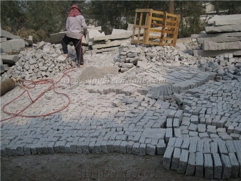 Chinese G603 Light Grey Granite Exterior Paving Cube Stone for Floor Covering