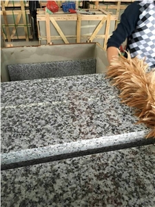 Chinese Hot Sale White Granite Stairs & Steps, G439/China Grey/Big White Flower Granite Stairs, Top Polished Steps & Risers, Stair Treads & Thresholds