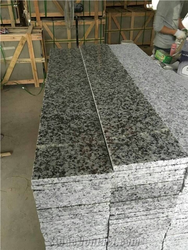 Chinese Hot Sale White Granite Stairs & Steps, G439/China Grey/Big White Flower Granite Stairs, Top Polished Steps & Risers, Stair Treads & Thresholds