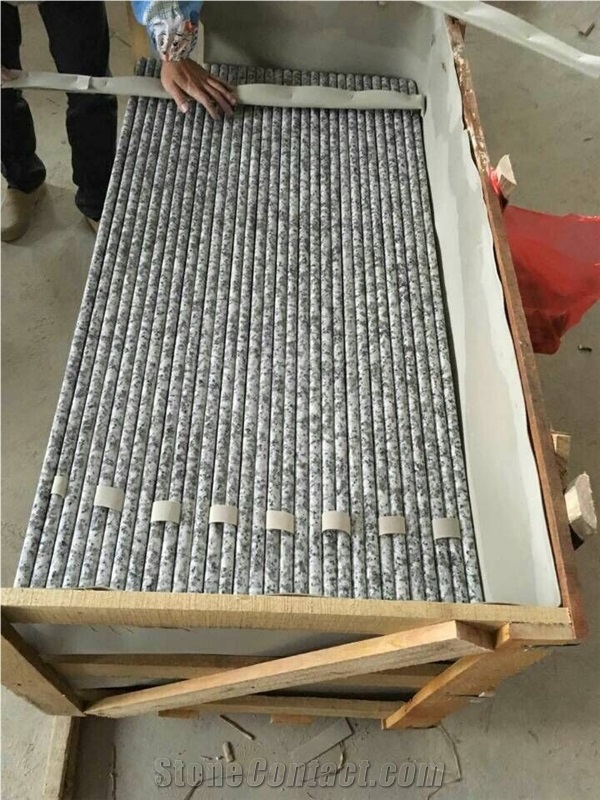 Chinese Hot Sale White Granite Stairs & Steps, G439/China Grey/Big White Flower Granite Stairs, Top Polished Steps & Risers, Stair Treads & Thresholds