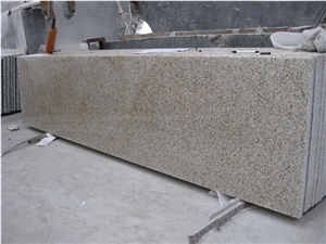 Chinese Yellow Granite Bath Tops, G682/Rusty Yellow/Giallo Rusty/Padang Yellow Granite Countertop, Bathroom Countertops and Vanity Tops with Sink Hole, Xiamen Winggreen Manufacturer