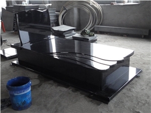 European/Korea/Japanese Style, Granite & Marble Carving Monuments/Tombstones/Gravestones/Headstone for Cemetery, G603, Shanxi Black, Absolute Black, Bahama Blue, Top Polished