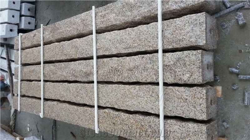 G682 Yellow Granite Flamed and Natural With/Without Hole for Pillars and Posts to European Market