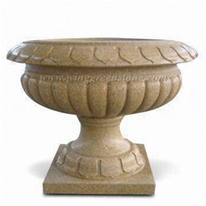 G682 Yellow Granite Flower Pots/Outdoor Planters/Flower Vases