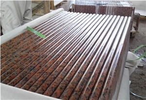 High Polished G562 Maple Red Granite Steps with One Long Edge Full Round, for Steps & Risers, Treads and Threshold