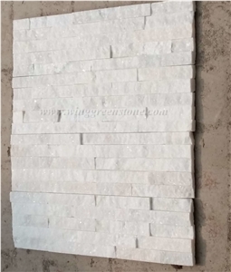 Hot Sale Pure White Quartzite Cultured Stone/Stacked Stones/Veneer Stones Panel for Exterior Decoration and Wall Cladding