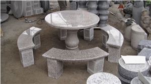 Light Grey Granite Garden Bench & Table/ Table Sets for Outdoor Decoration